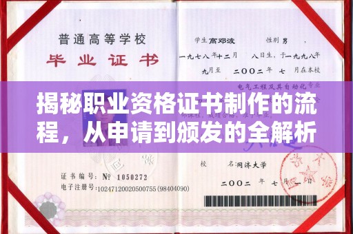 淇滨揭秘职业资格证书制作的流程，从申请到颁发的全解析